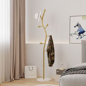 Appendiabiti Autoportante in Metallo Dorato con Base in Marmo, Appendiabiti Multiuso per Camera da Letto e Cappelli - Product Image 5