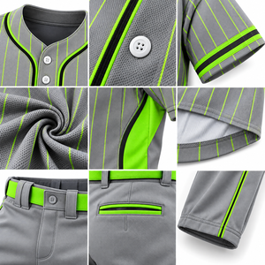 Uniforme de Béisbol Sublimado Personalizado, Conjunto de Camiseta y Pantalones de Béisbol con Botones para Hombre, Ligero, Transpirable, Ropa Deportiva OEM - Product Image 3