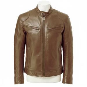 Men's High Quality Genuine Leather <b>Jacket</b> Breathable Quick Dry Stand Collar Full Zip Winter <b>Casual</b> Outerwear - Product Image 3