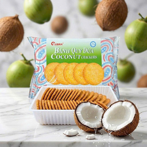 Crispy Coconut Crackers 160g Sweet Round Snack OEM ODM Vietnam Supplier - Product Image 1