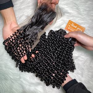 Grado 12A Extensiones de cabello de trama negra ondulada profunda 100% Paquetes de cabello crudo vietnamita Tejido Precio al por mayor - Product Image 3