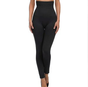 Leggings de yoga tricotés taille haute à effet ventre plat avec logo personnalisé, grandes tailles, pour femmes, sport et fitness - Product Image 1