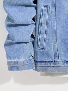 Top Sale Men's Denim Jacket New Design Streetwear Attractive Style 100% Cotton Material Winter Jeans 100% Cotton Spring Washed - Product Image 5