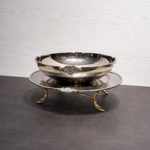 Tazón de Chocolate de Acero Inoxidable Pulido de Diseño Moderno con Plato, Vajilla Metálica de Calidad Deluxe para Servir en Hoteles - Product Image 2