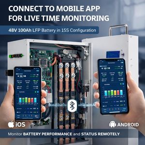 แบตเตอรี่ LiFePO4 48V 100Ah (15 เซลล์) ระบบจัดการแบตเตอรี่อัจฉริยะ (Smart BMS) พร้อมระบบปรับสมดุลแบตเตอรี่แบบแอคทีฟ รองรับการสื่อสาร RS485 และ CAN ระดับการป้องกัน IP54 และ IP65 อายุการใช้งาน 50 ปี รับประกัน 5 ปี - Product Image 6