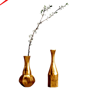 Vase antique en métal pur, design moderne, pour intérieur et extérieur, centre de table floral décoratif en aluminium pour mariage - Product Image 1