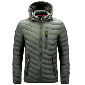 Boxy Fit Cropped Puffer Jacket Men Plain Dyed Polyester <b>Wind</b> <b>Breaker</b> Streetwear Warm Breathable Waterproof Quick Dry Bubble Wear - Product Image 5