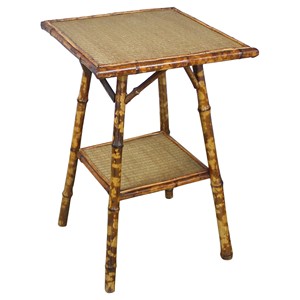 Handcrafted <b>Rectangle</b> Bamboo <b>Side</b> <b>Table</b> with Rattan Top-Eco-friendly & Durable Wholesale From India - Product Image 1