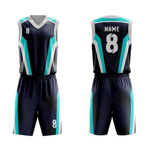 Wembley Sports Double <b>Sided</b> Mesh Polyester Plus Size Basketball Jersey Set Reversible V-neck - Product Image 5
