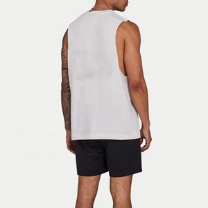 Men Vintage <b>Staple</b> Tank Top 100% Cotton Oversized Boxy Fit Dropped Custom Puff Printing Knitted Breathable Gym Use for Men Wear - Product Image 2