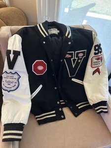 Veste universitaire pour homme, style preppy, motifs en toile, lettres imprimées en sérigraphie, V San Diego Union Tribune, équipe tout-terrain - Product Image 2