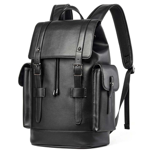 Custom Genuine Leather Business Outdoor Bag Custom Logio Travel <b>Roll</b> Top <b>Backpack</b> Bag Custom Traveling Bag - Product Image 1