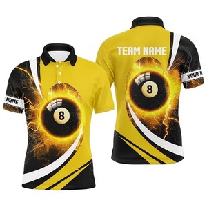 เสื้อพิมพ์ลาย 3 มิติ สำหรับนักบิลเลียด แบบ OEM สั่งทำได้ ผลิตจากโพลีเอสเตอร์ 100% เสื้อทีมบิลเลียดสำหรับผู้ชาย สำหรับการแข่งขันพูล สนุกเกอร์ โปโล - Product Image 4