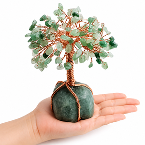 Arbre à Monnaie en Aventurine Verte Authentique Fait Main en Pierres Précieuses pour la Chance, la Prospérité, la Richesse et l'Énergie Positive (Vente en Gros) - Product Image 5