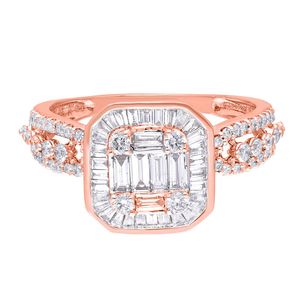 Anillo de Oro Rosa con Diamante Cultivado en Laboratorio, Diseño de Corazón Infinito - Product Image 2