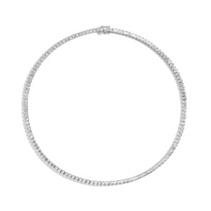 สร้อยคอเพชรทรงเทนนิส 11.5 กะรัต ฝังแบบ Bezel-Set ทองคำชมพู ได้รับการรับรองจาก IGI สำหรับงานหมั้นและงานแต่งงาน - Product Image 4