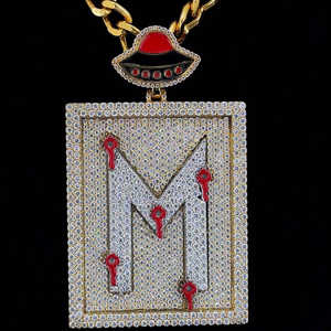 จี้ฮิปฮอปสำหรับแร็ปเปอร์ VVS Moissanite ชุบทองหลัง2.25 "จี้เงินสเตอริงสูงทำจากน้ำแข็ง - Product Image 5