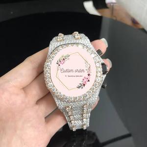 Reloj de Lujo Automático con Incrustaciones de Moissanita, de Acero Inoxidable de Alta Calidad, Resistente al Agua 3BAR, con Correa Brillante, para Hombre y Mujer - Product Image 2