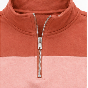 Customize Terracotta <b>Womens</b> Easy Fit <b>Half</b> <b>Zip</b> Cropped <b>Sweatshirt</b> Casual Layer Brushed Fleece - Product Image 6