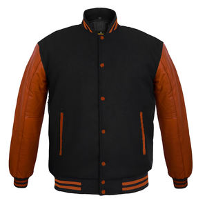 Veste universitaire sur mesure de haute qualité pour homme, grande taille, en laine et cuir, avec doublure laser et matelassage diamant, style Letterman, grande taille - Product Image 2