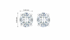 ต่างหูทอง 14K ประดับเพชรแท้ทรงกลมเจียระไนแบบบริลเลียนท์ ดีไซน์ทันสมัยสำหรับทั้งชายและหญิง |   1.00 กะรัต |   การตั้งค่าแบบสี่ขา |   ของขวัญและเครื่องประดับสำหรับงานปาร์ตี้ - Product Image 2