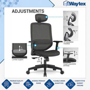 Chaise de bureau ergonomique en maille ZAMBAR avec appui-tête, en tissu élastique haute résilience, pour bureau et salle de conférence - Product Image 4