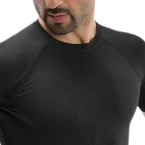 <b>Black</b> <b>Men</b> Athletic T <b>Shirt</b> <b>Short</b> <b>Sleeve</b> Crew Neck Slim Fit Stretch Breathable Gym Fitness Running Training Workout Sports Top - Product Image 2