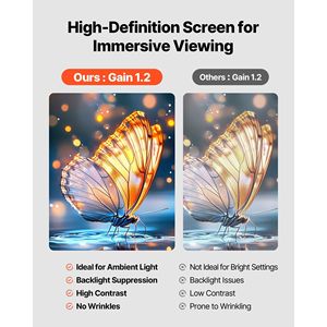 Schermo per Proiettore Portatile da 80 Pollici, Angolo di Visione 160 Gradi, 16:9 4K HD, Senza Pieghe, con Supporto per Proiezione Interna ed Esterna - Product Image 4