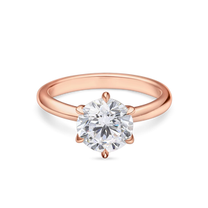 แหวนเพชรทรงกลมหกกรงเล็บ 1 กะรัต เพชรเลี้ยงในห้องปฏิบัติการ ดีไซน์แบบฝังหนามเตย สำหรับงานหมั้น ทำจากทองคำขาว ทองคำเหลือง ทองคำโรสโกลด์ และแพลตตินัม 18K - Product Image 1