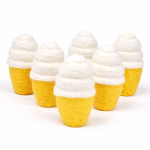 Crème glacée en feutre de laine douce et naturelle - Jouets d'imitation pour enfants - Jouets en feutre écologiques du Népal - Product Image 3