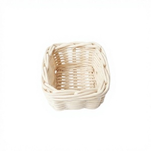 ตะกร้าสี่เหลี่ยมจัตุรัสหวายสานงานฝีมือขนาดเล็ก - Product Image 1