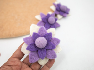 Purple <b>Wool</b> Felt Sunflower Handmade Modern DIY <b>Craft</b> Supply Spring Flower Garland Home Decor Eco Friendly - Product Image 4