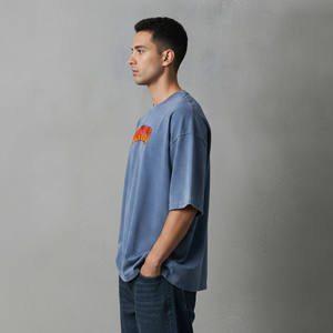 เสื้อยืดแขนสั้นผู้ชายรุ่นใหม่ล่าสุด ผ้าฝ้าย 100% ใส่สบายสำหรับฤดูร้อน สไตล์ฮิปฮอป ทรงหลวมไหล่ตก แห้งเร็ว - Product Image 6