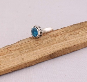 Natural London Blue Topaz <b>Ring</b> 925 Sterling Silver Vintage Style Deep Blue Gemstone <b>Ring</b> for Women Handcrafted Fine <b>Boho</b> Jewelry - Product Image 1