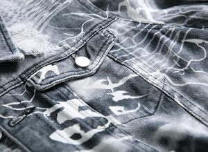 Men's Denim <b>Jacket</b> Washed Print <b>Casual</b> Turn-down Collar Regular Fit Single Breasted Button Closure - Product Image 5