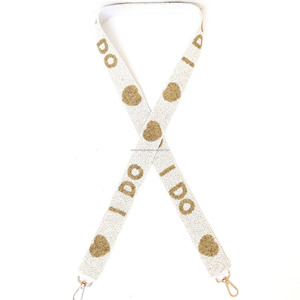 Personnalisé Vintage IDo perlé sac sangle à la main bandoulière or blanc perle poignée bandoulière crochets pour sac à main ou sac à main - Product Image 1