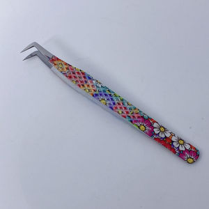 Pinzas para pestañas Black Silver Grip con punta de fibra, embalaje en caja rosa, etiqueta privada, para volumen, en venta. - Product Image 6