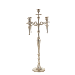 Support à bougies décoratif en aluminium argenté, style vintage, pour mariage, Noël, fête, table, décoration intérieure, au meilleur prix - Product Image 5