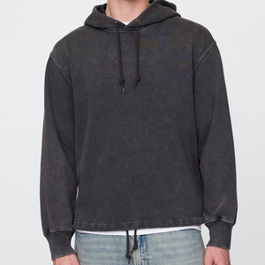 Sudadera con Capucha para Hombre de Algodón Orgánico Lavado, con Forro Polar, Mangas Largas, Bolsillo, Secado Rápido y Transpirable, Informal para Invierno - Product Image 4