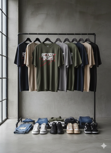 Camisetas Personalizadas para Hombre con Bordado Desgastado, Camisetas Extra Grandes con Hombros Caídos y Efecto Desgastado por el Sol - Product Image 5