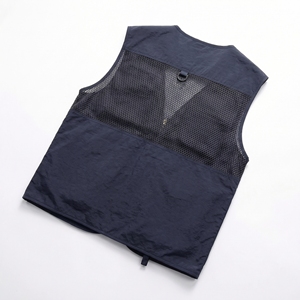 Navy Blue Multi Pocket Tactical <b>Utility</b> <b>Vest</b> | Zip Up Mesh Back Work <b>Vest</b>| Heavy Duty Sleeveless Jacket| Custom OEM Manufacturer - Product Image 2