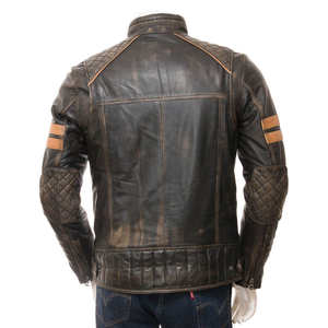 Chaquetas de cuero vacuno resistentes al agua de alta calidad para hombre / La mejor chaqueta de cuero vacuno para invierno con cremallera de alta calidad - Product Image 5