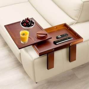 Table d'appoint compacte en bois pour canapé, avec support pour collations, boissons et manettes de jeu, idéale pour appartement - Product Image 2