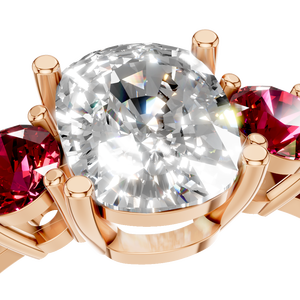 แหวนเงินแท้ 925 ประดับเพชรโมอิสซาไนต์และทับทิมทรงบริลเลียนต์ 3 เม็ด น้ำหนัก 1.5 กะรัต ขายดี เหมาะสำหรับเป็นแหวนหมั้นหรือแหวนครบรอบ - Product Image 5