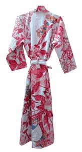 Bata Kimono con Estampado de Dibujos Animados para Mujer, Suave y Transpirable, de Algodón, para Verano, Hecha a Mano, ODM, Cuello en V, Cintura Elástica, Largo Completo - Product Image 3