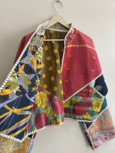 Indian <b>Patchwork</b> Quilted Boho <b>Jacket</b> Women Cotton Coat Vintage Kantha <b>Jacket</b> Reversible Overcoat Short <b>Jacket</b> - Product Image 5