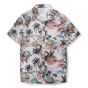 Chemise à manches courtes en tricot à fleurs tropicales pour homme, col rabattu, boutonnée, décontractée, pour l'été - Product Image 3