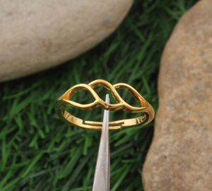 Bague en argent sterling vintage à feuille, inspirée de la nature, branche d'arbre, bande ouverte réglable, style classique, sertissage à bélière, bijoux de fête - Product Image 1