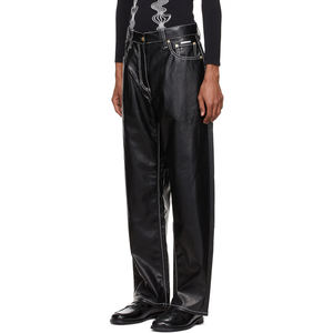 Pantalons en cuir pour hommes, style tendance, en vente, meilleure qualité, prix bas, pantalons en cuir noir pour hommes en gros - Product Image 2