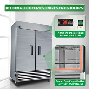 ORIKOOL Frigorifero Commerciale da 54 Pollici, 49 Cu.ft, 2 Porte Solide, in Acciaio Inox, Approvato ETL, Frigorifero Verticale per Cucina Commerciale - Product Image 4